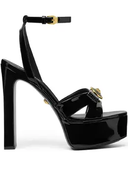 Versace: Чёрные сандалии  Gianni