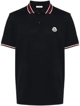 Moncler: Синее поло 