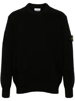 Stone Island: Чёрный свитер  Compass