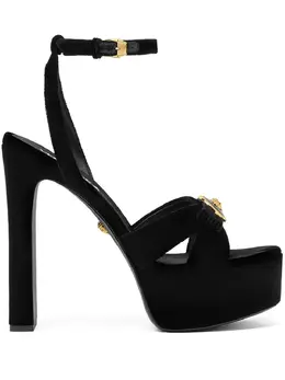 Versace: Чёрные сандалии  Gianni