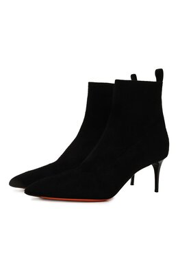 Santoni: Чёрные ботинки 