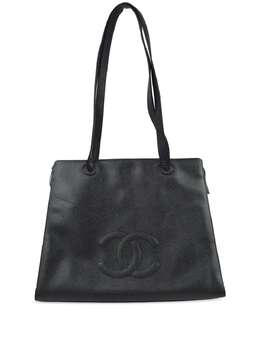 CHANEL Pre-Owned: Чёрная сумка-шоппер 