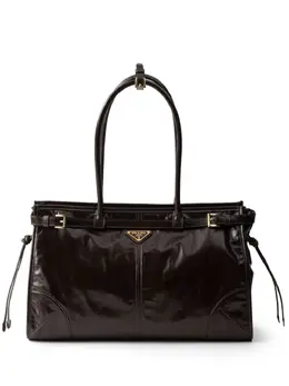 Prada: Коричневая сумка-шоппер 