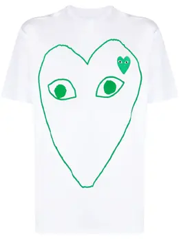 Comme Des Garçons Play: Белая футболка  Heart