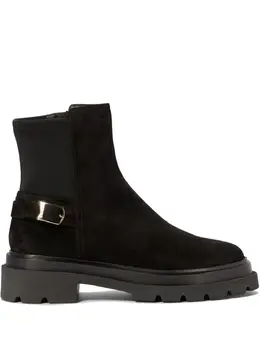 Santoni: Чёрные ботинки 