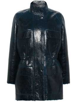FENDI: Кожаное пальто 