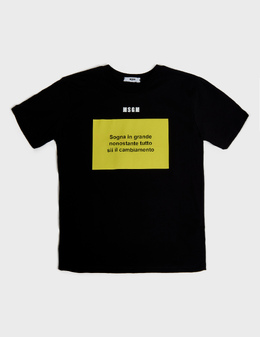 MSGM KIDS: Чёрная футболка 
