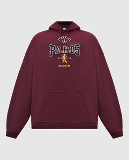 Vetements: Бордовая толстовка 