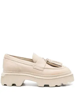 Santoni: Светлые лоферы 