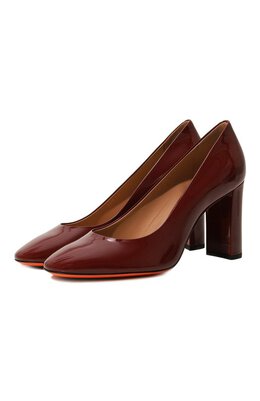 Santoni: Бордовые туфли 