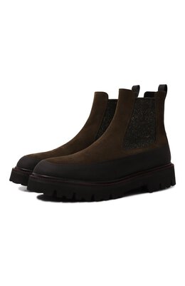 Kiton: Ботинки цвета хаки 
