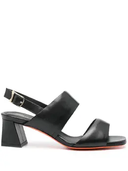 Santoni: Чёрные сандалии 