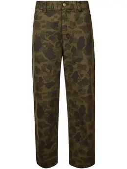Carhartt WIP: Зелёные брюки 