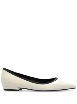 Tory Burch: Белые балетки  Double T