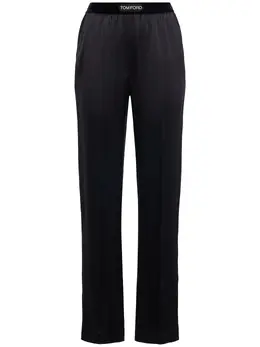 TOM FORD: Шёлковые брюки  Logo