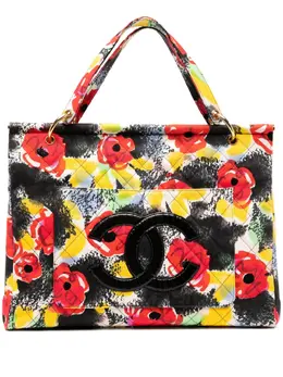 CHANEL Pre-Owned: Сумка-шоппер с растительным принтом 