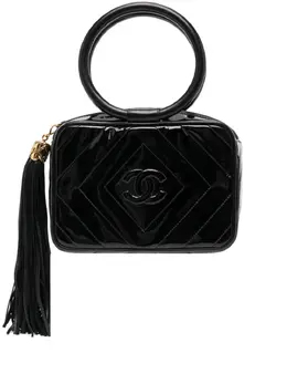 CHANEL Pre-Owned: Чёрная сумка-шоппер 