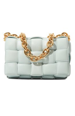 Bottega Veneta: Голубая сумка  Chain Cassette