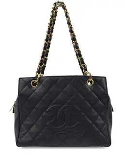 CHANEL Pre-Owned: Чёрная сумка-шоппер 
