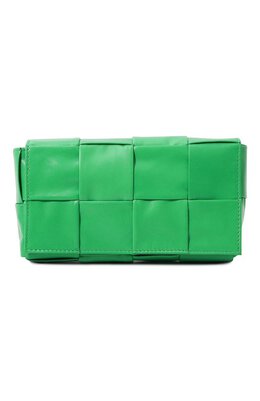 Bottega Veneta: Зелёная поясная сумка  Cassette
