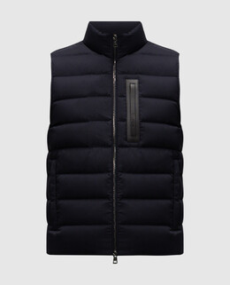 Moncler: Синий жилет 