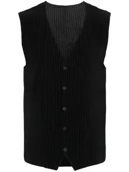 Homme Plissé Issey Miyake: Чёрный жилет 
