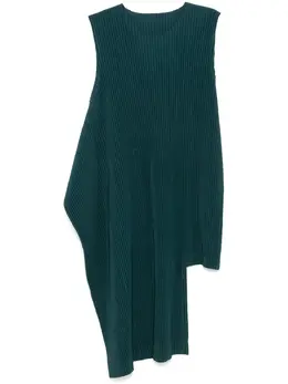 Homme Plissé Issey Miyake: Зелёный жилет 