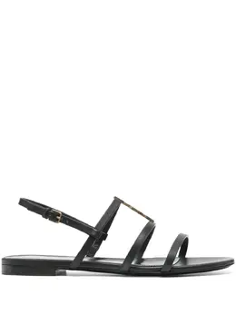 Saint Laurent: Чёрные сандалии  Cassandra