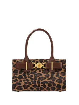 Versace: Сумка-шоппер  Medusa с леопардовым принтом