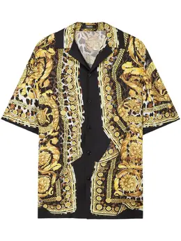 Versace: Шёлковая рубашка  Barocco