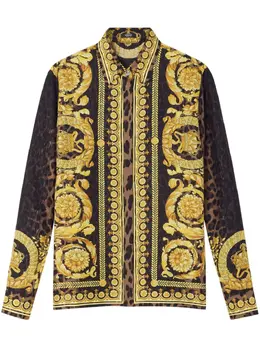 Versace: Шёлковая рубашка  Barocco