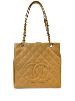 CHANEL Pre-Owned: Бежевая сумка-шоппер 