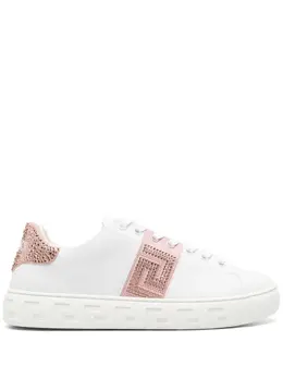 Versace: Белые кроссовки  Greca