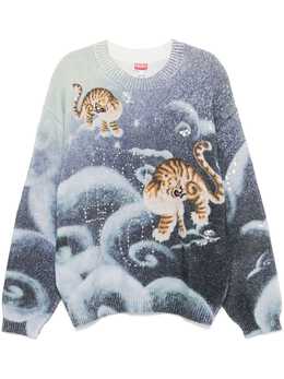 Kenzo: Светлый свитер  Tiger