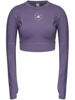 adidas by Stella McCartney: Фиолетовый топ 