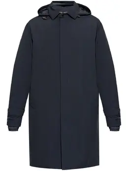 Moncler: Синее пальто 