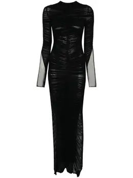 Mugler: Длинное платье 