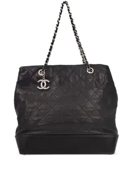 CHANEL Pre-Owned: Чёрная сумка-шоппер 