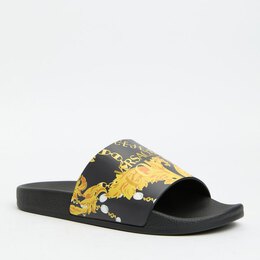 Versace Jeans Couture: Чёрные шлёпанцы 