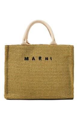 Marni: Сумка цвета хаки 