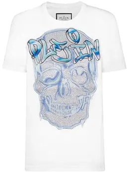 Philipp Plein: Белая футболка  Skull