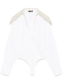 Mugler: Белый боди 