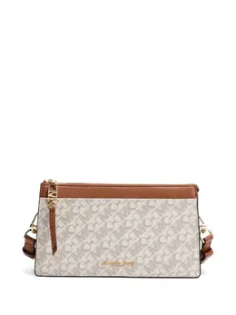 Michael Kors: Бежевая сумка через плечо 