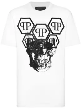 Philipp Plein: Белая футболка  Stones Skull