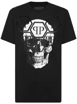 Philipp Plein: Чёрная футболка  Stones Skull