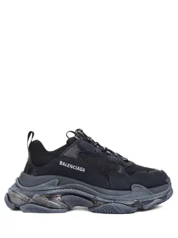 BALENCIAGA: Чёрные кроссовки  Triple S