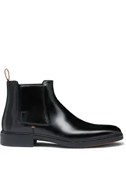 Santoni: Чёрные ботинки 