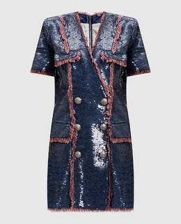 Balmain: Синее платье 