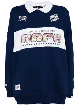 AAPE BY *A BATHING APE®: Синее поло 