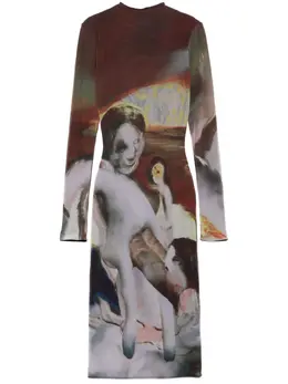Mugler: Платье миди 